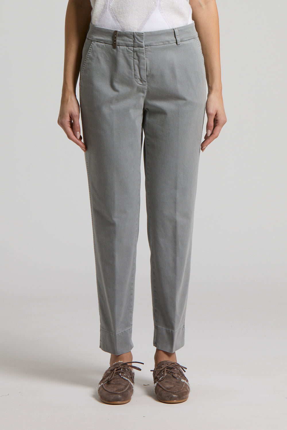 Stretch Gabardine Cigarette Pantalon