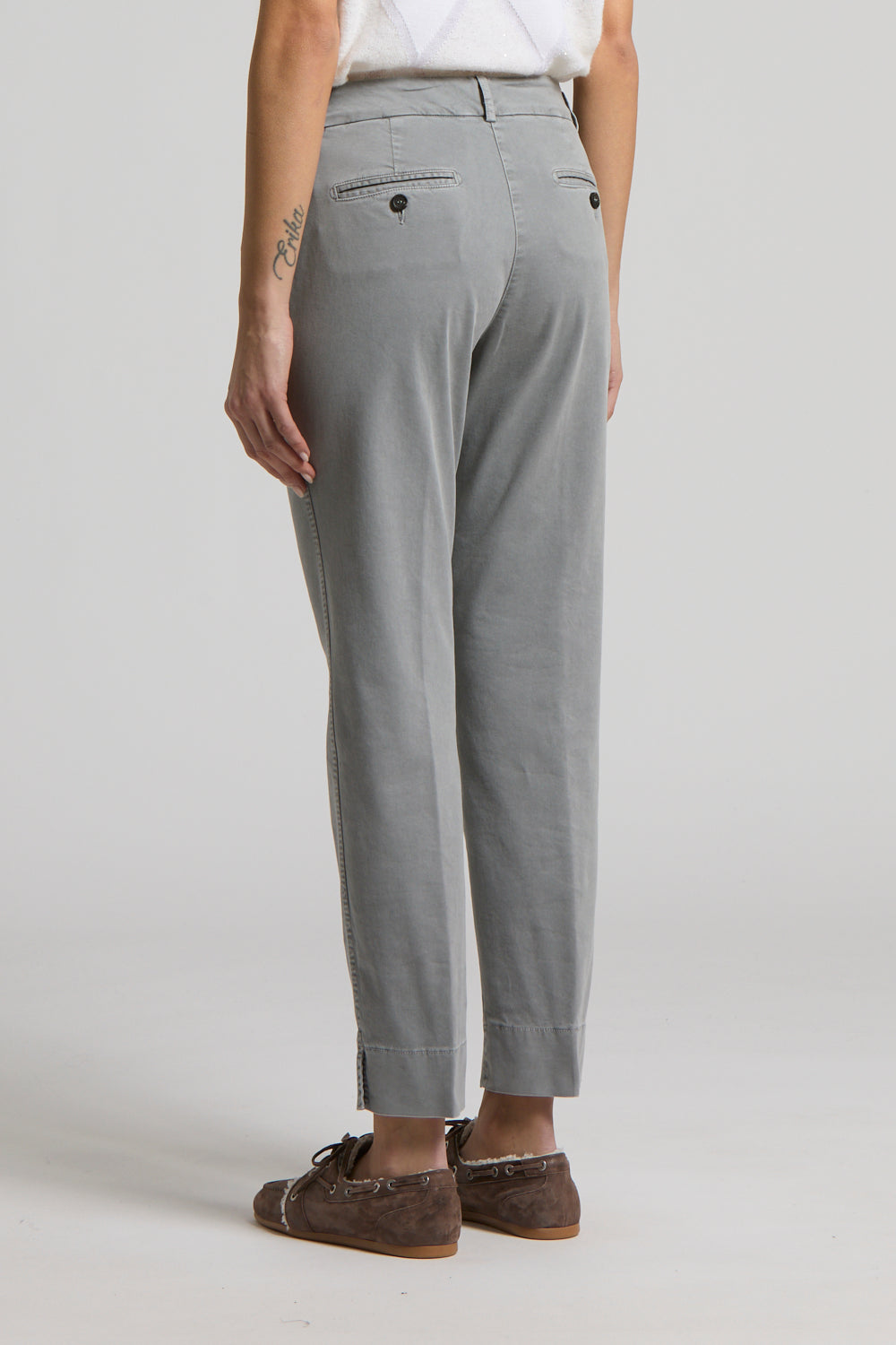 Stretch Gabardine Cigarette Pantalon