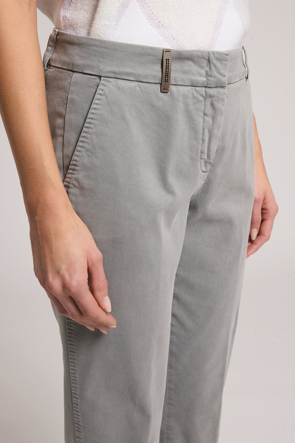 Stretch Gabardine Cigarette Pantalon