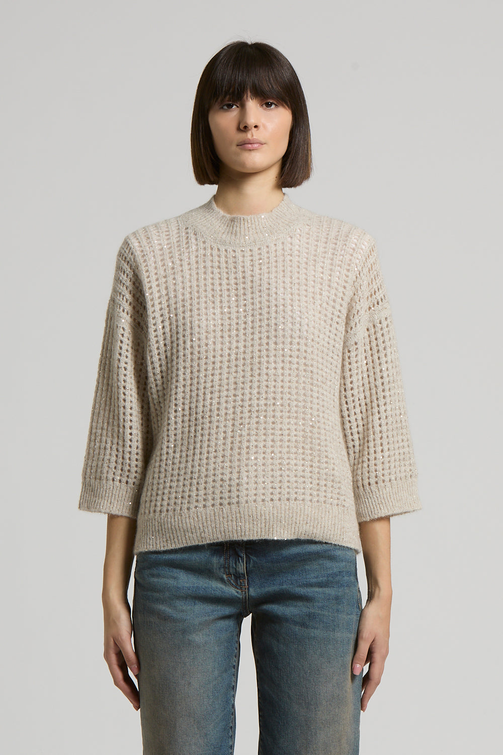 Alpaka Mohair Bouclé Pullover