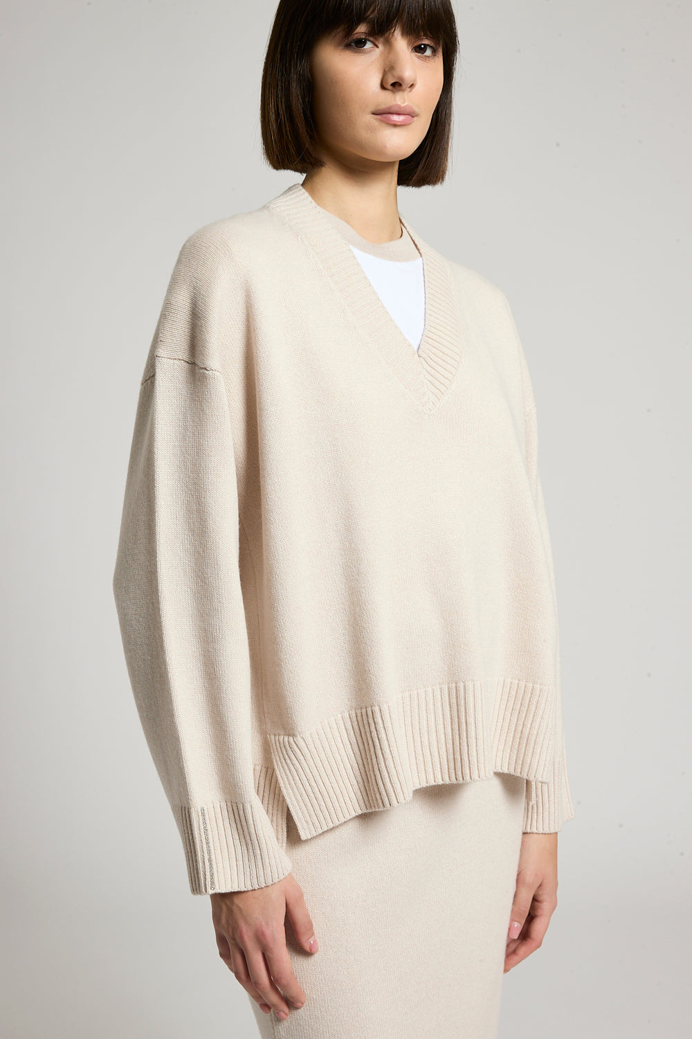 Seide Kaschmir Pullover V-Ausschnitt