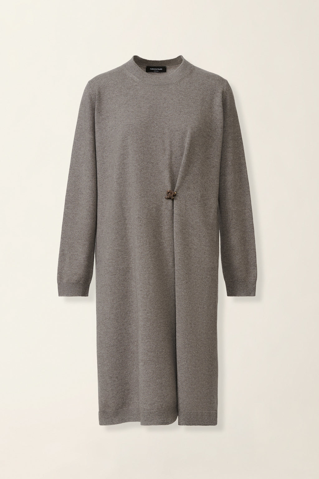 Midi Gebreide Jurk Broche