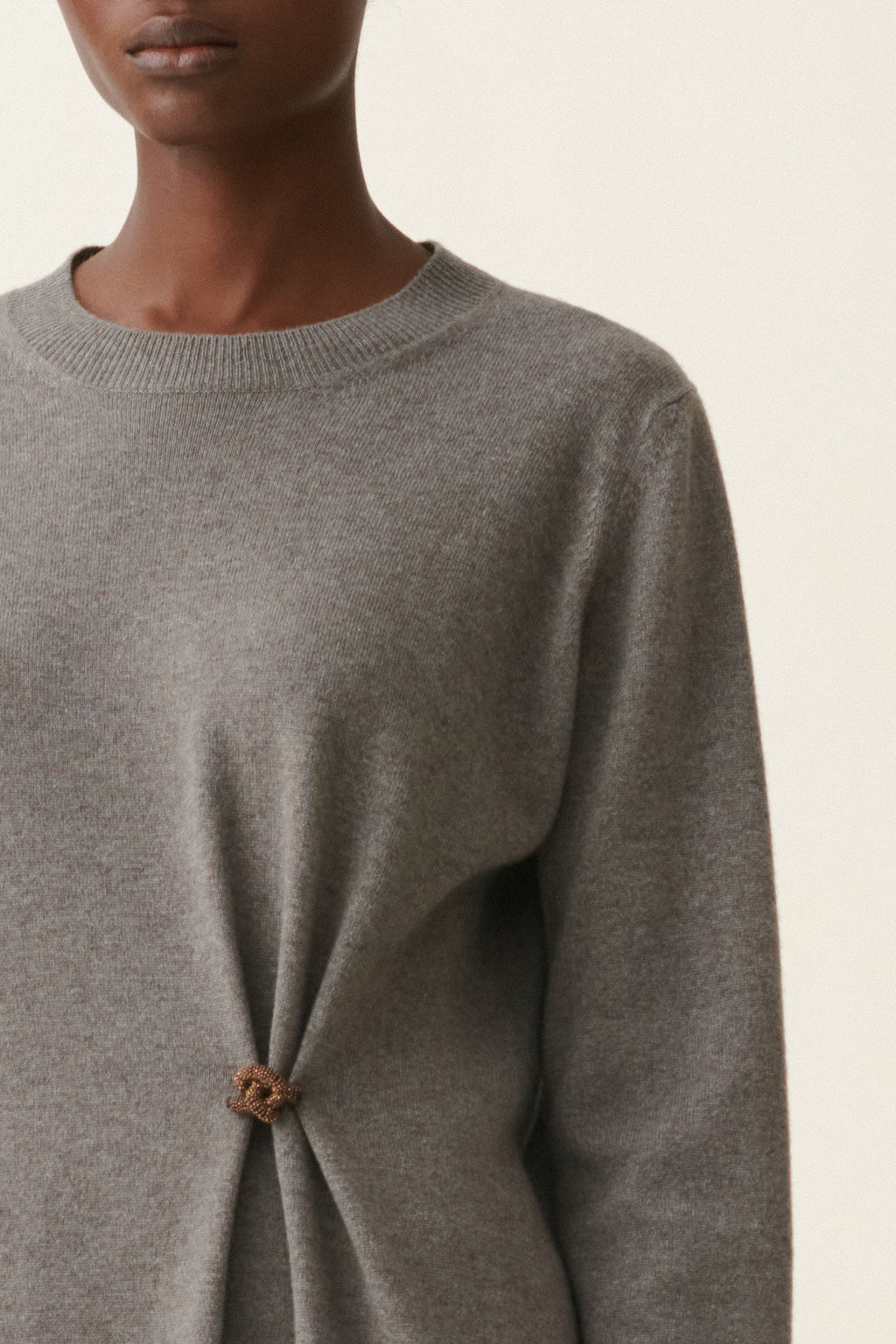 Midi Gebreide Jurk Broche