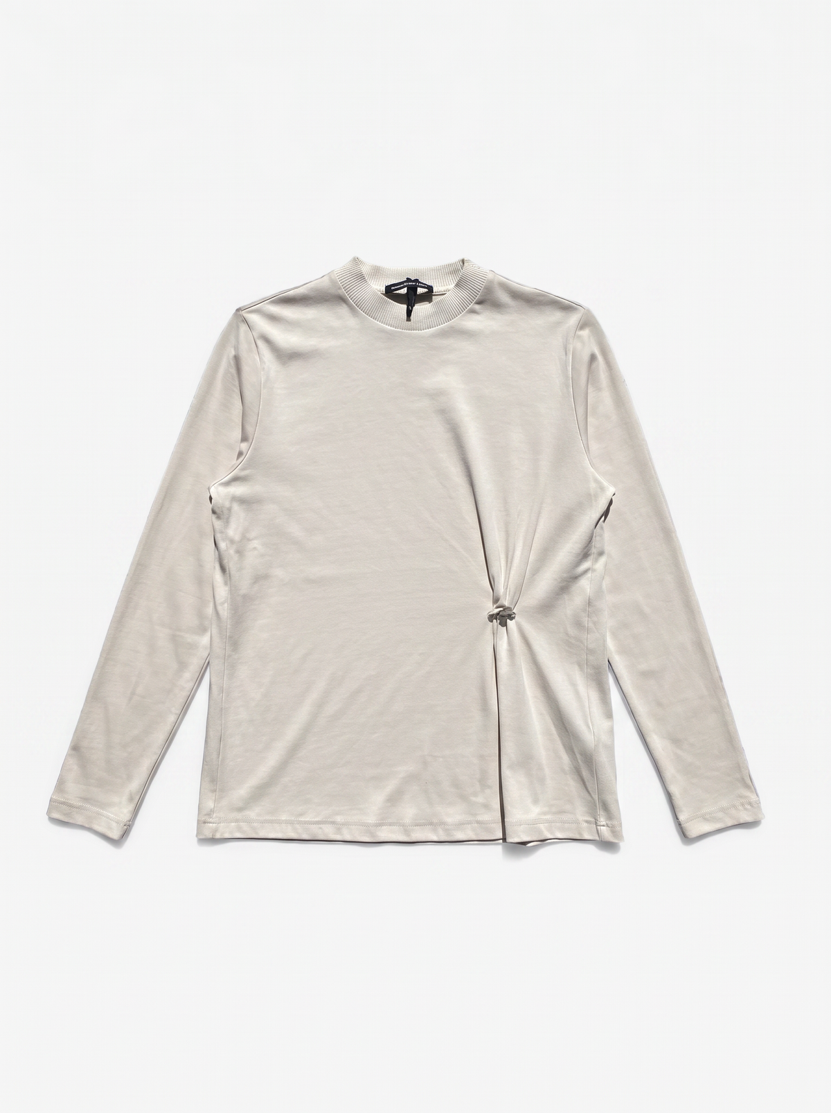Geribde Jersey Top Knoopdetail