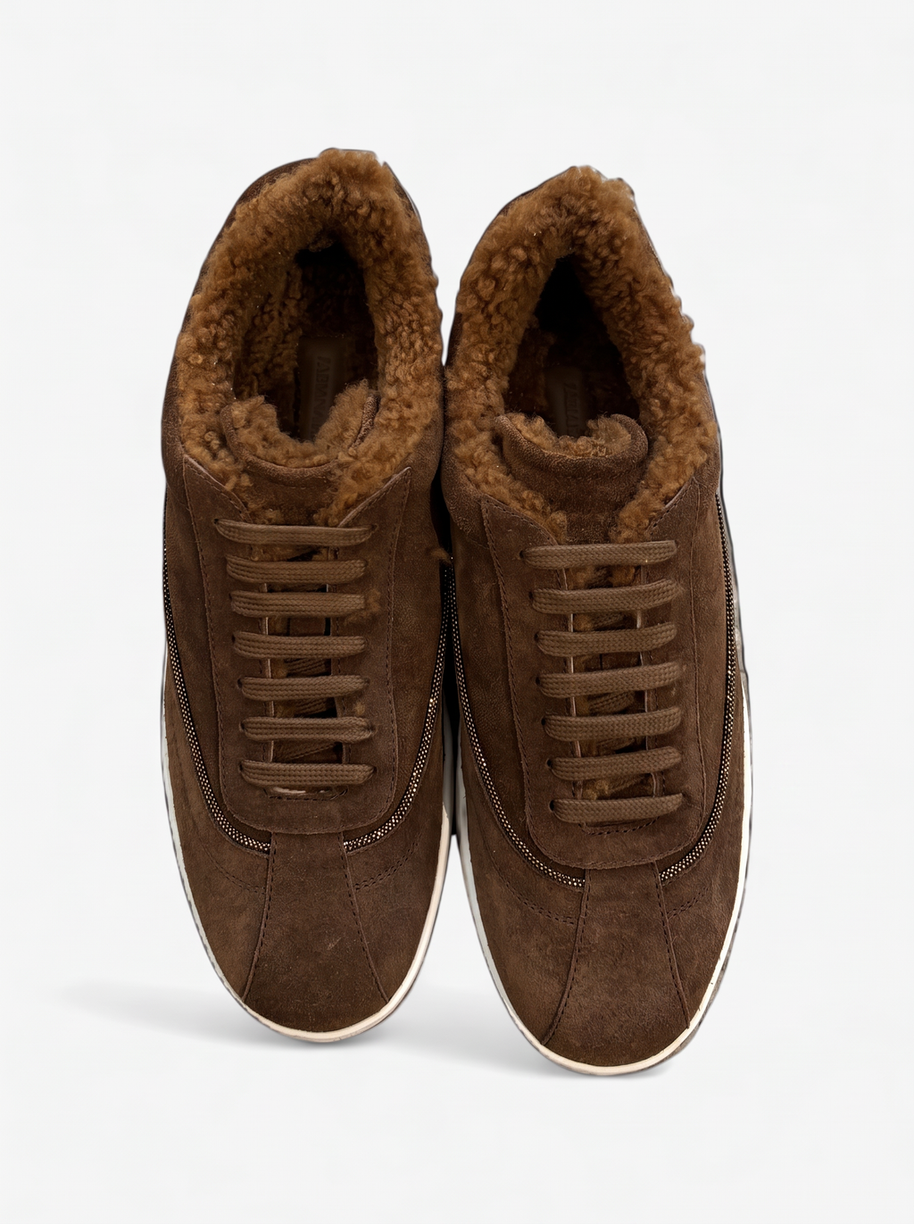 Wildleder Shearling Sneaker Rautenmuster