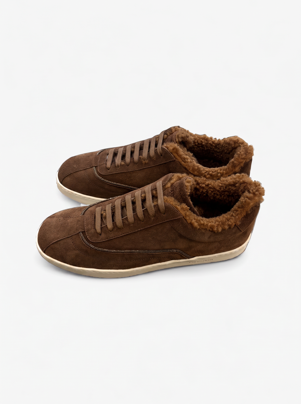 Wildleder Shearling Sneaker Rautenmuster
