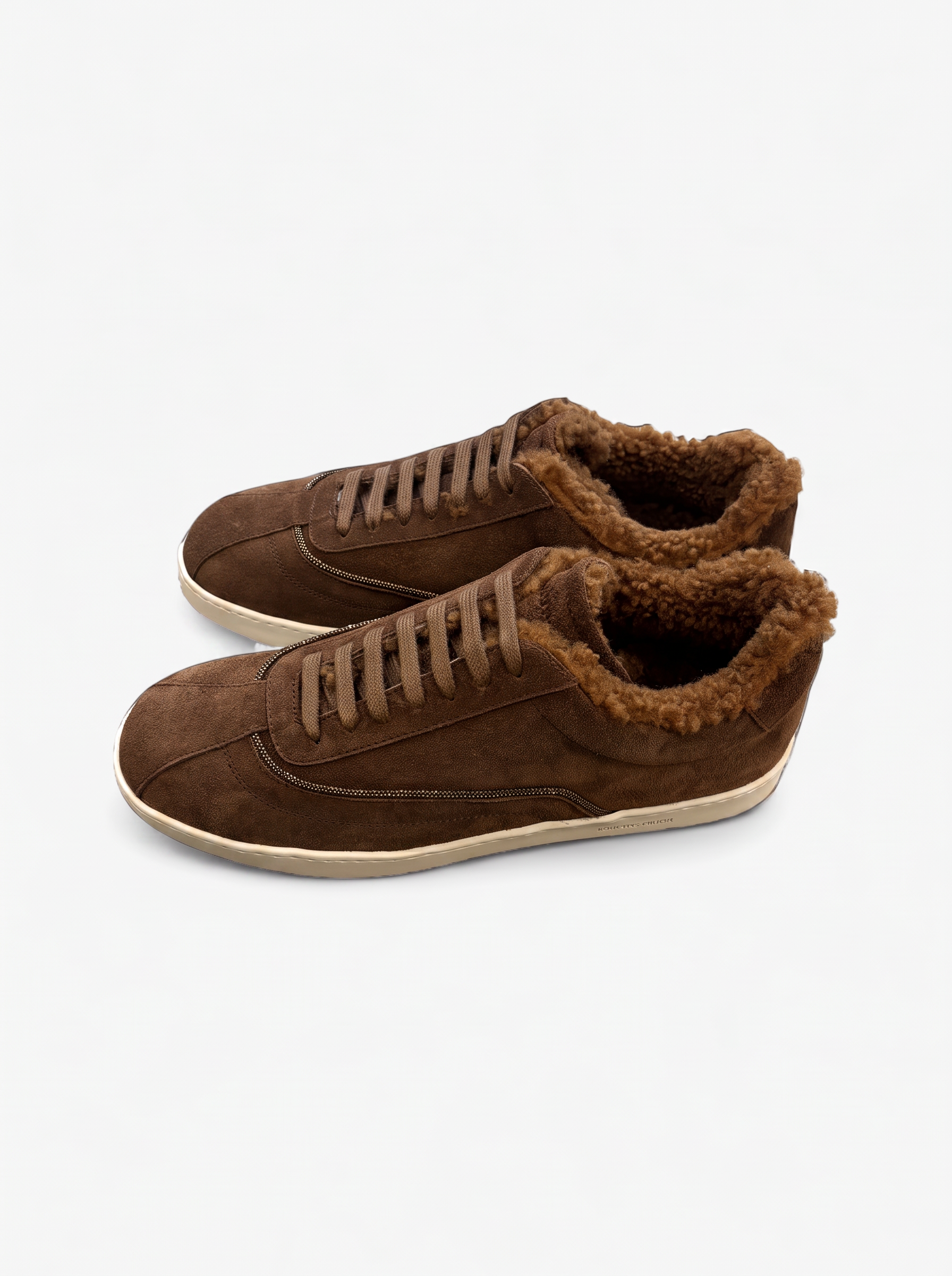 Wildleder Shearling Sneaker Rautenmuster