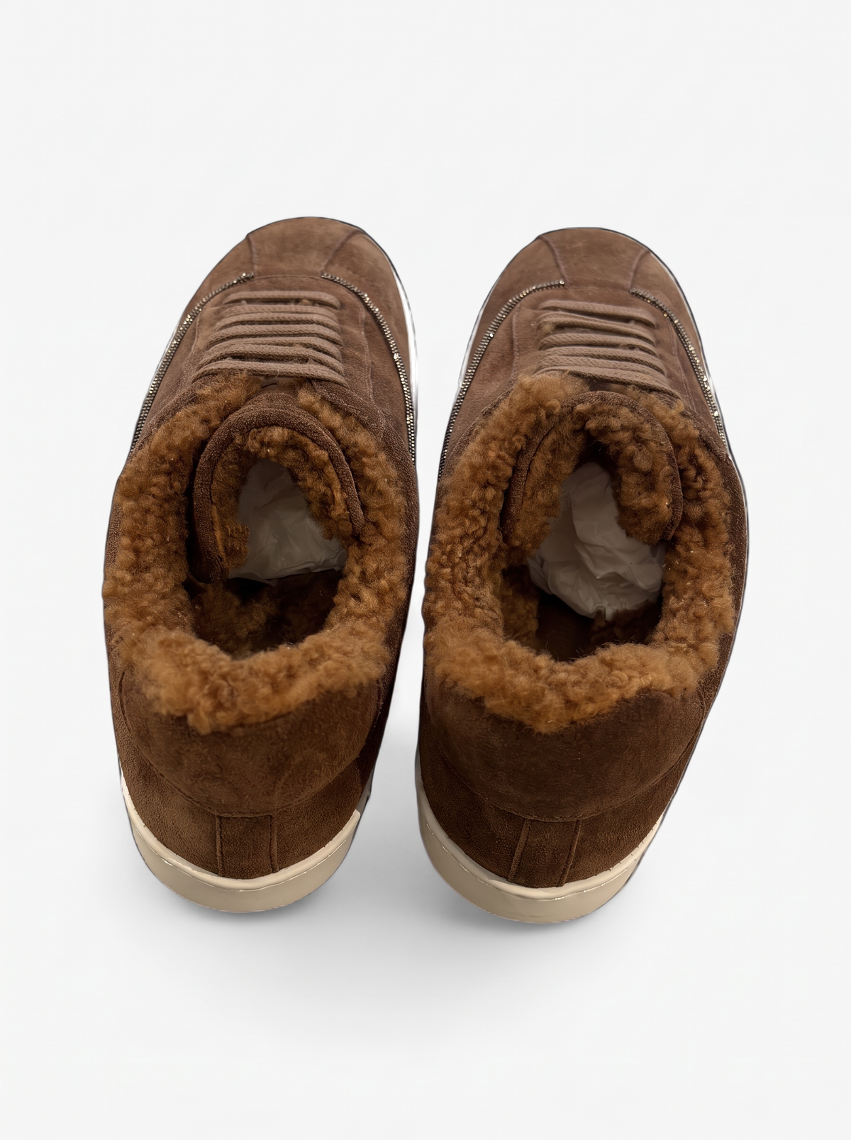 Wildleder Shearling Sneaker Rautenmuster