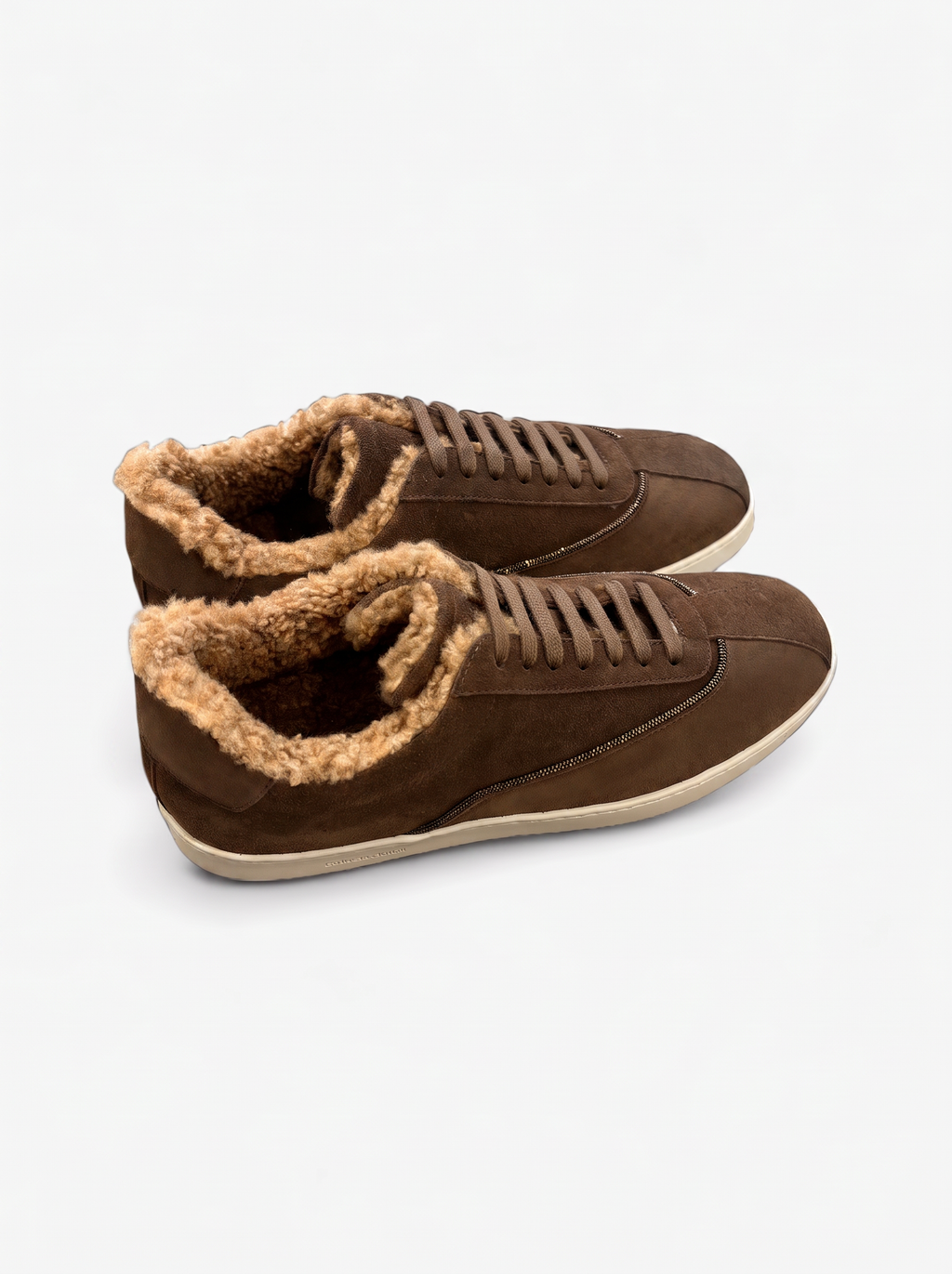 Wildleder Shearling Sneaker Rautenmuster