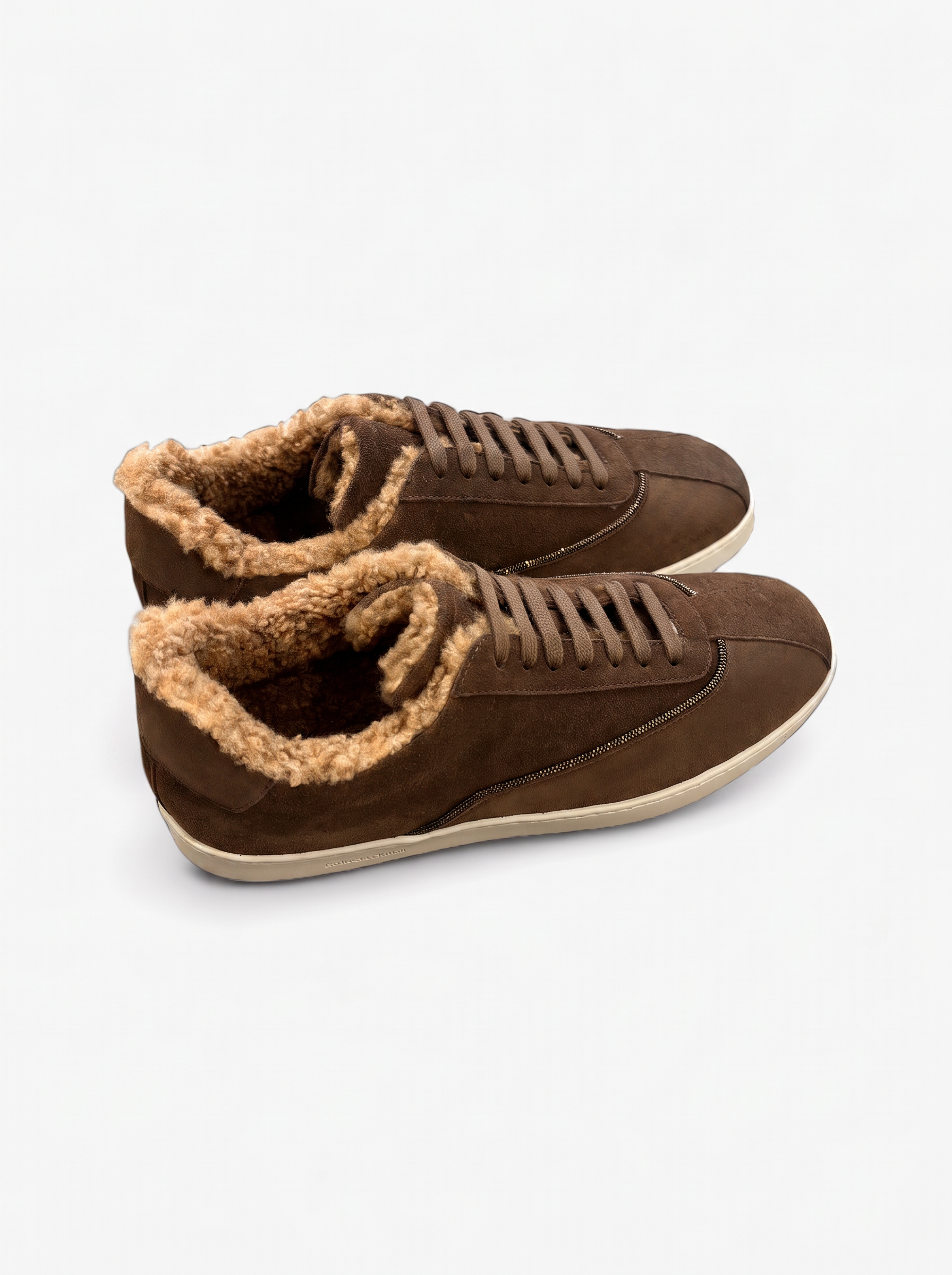Wildleder Shearling Sneaker Rautenmuster