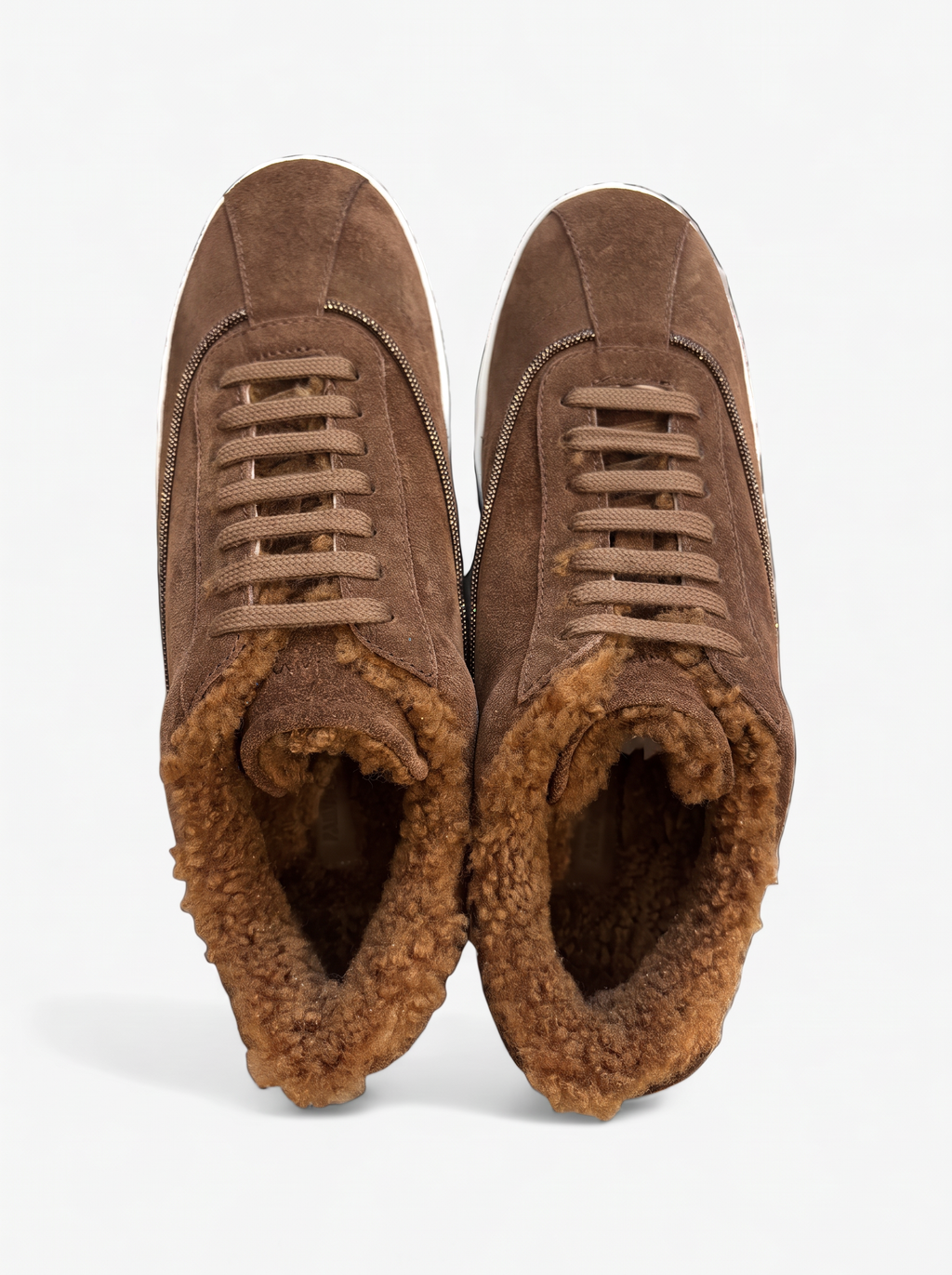 Wildleder Shearling Sneaker Rautenmuster