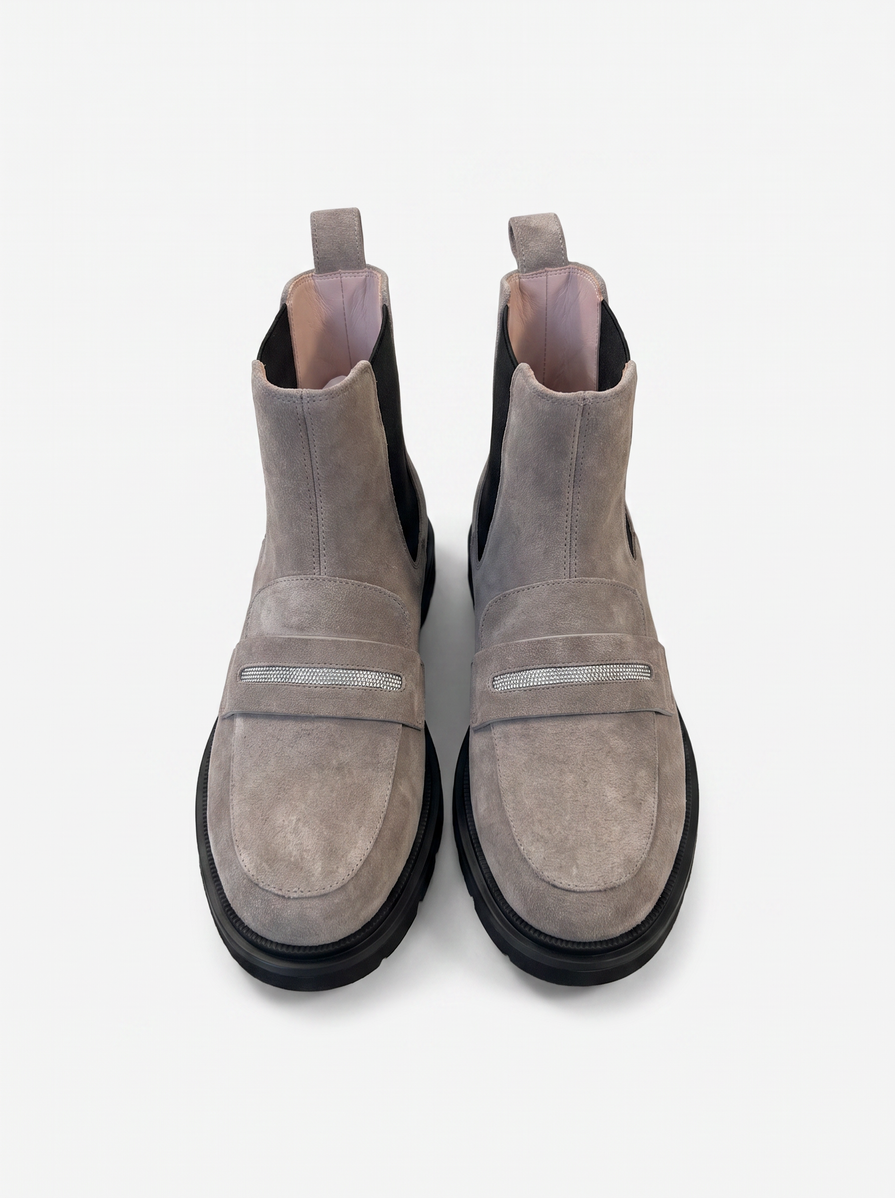 Wildleder-Reitstiefel mit Strassdetail