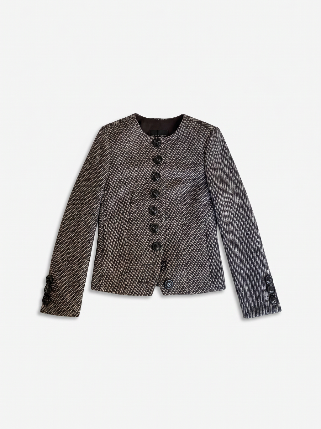 Blazer Diagonale Weving Bruin-Wit