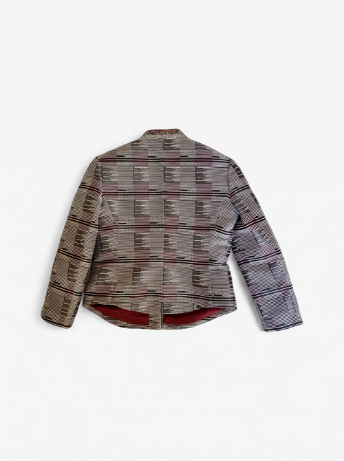 Blazer motif géométrique col officier