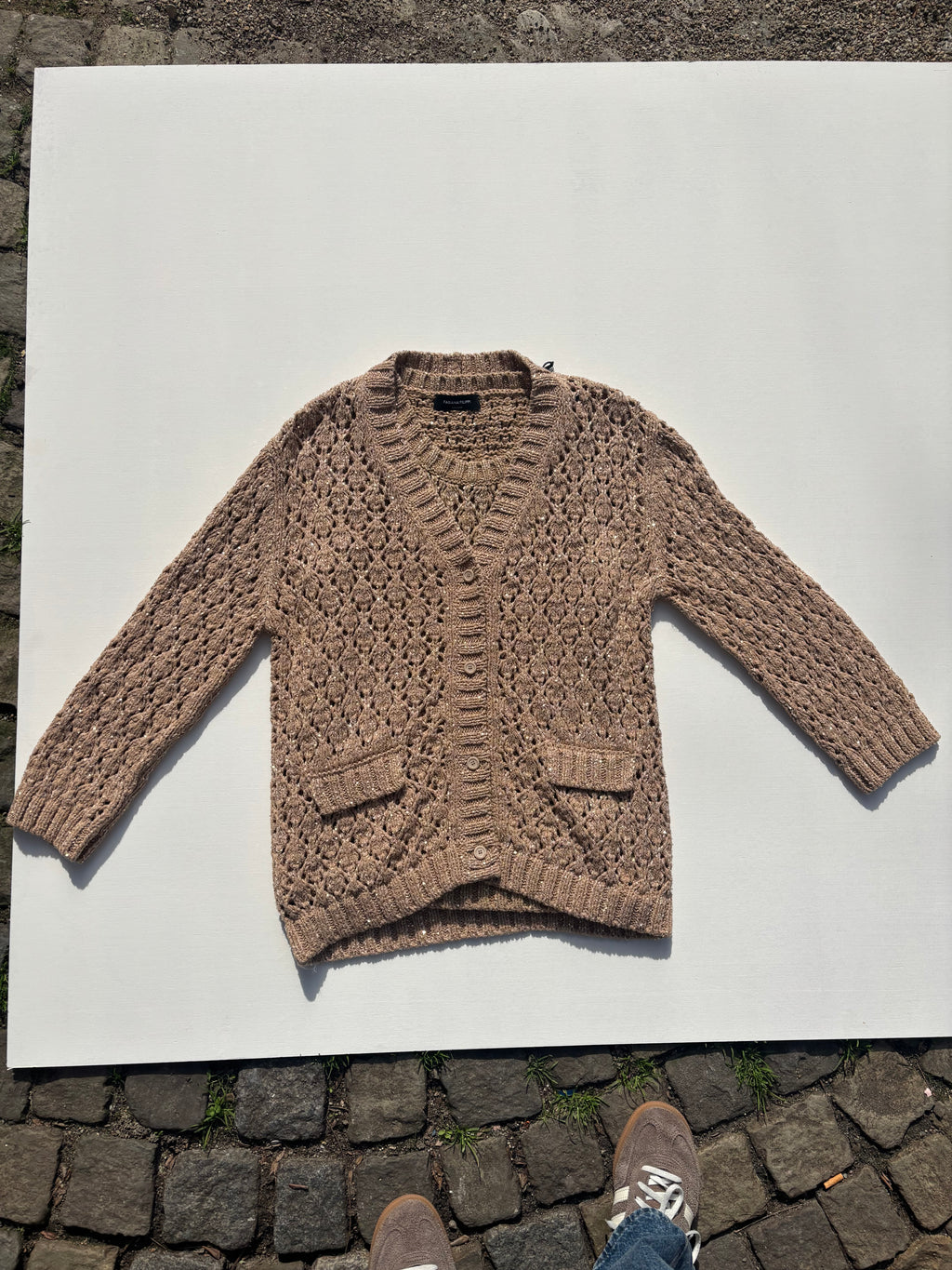 Cardigan Sequin Diamond Stitch