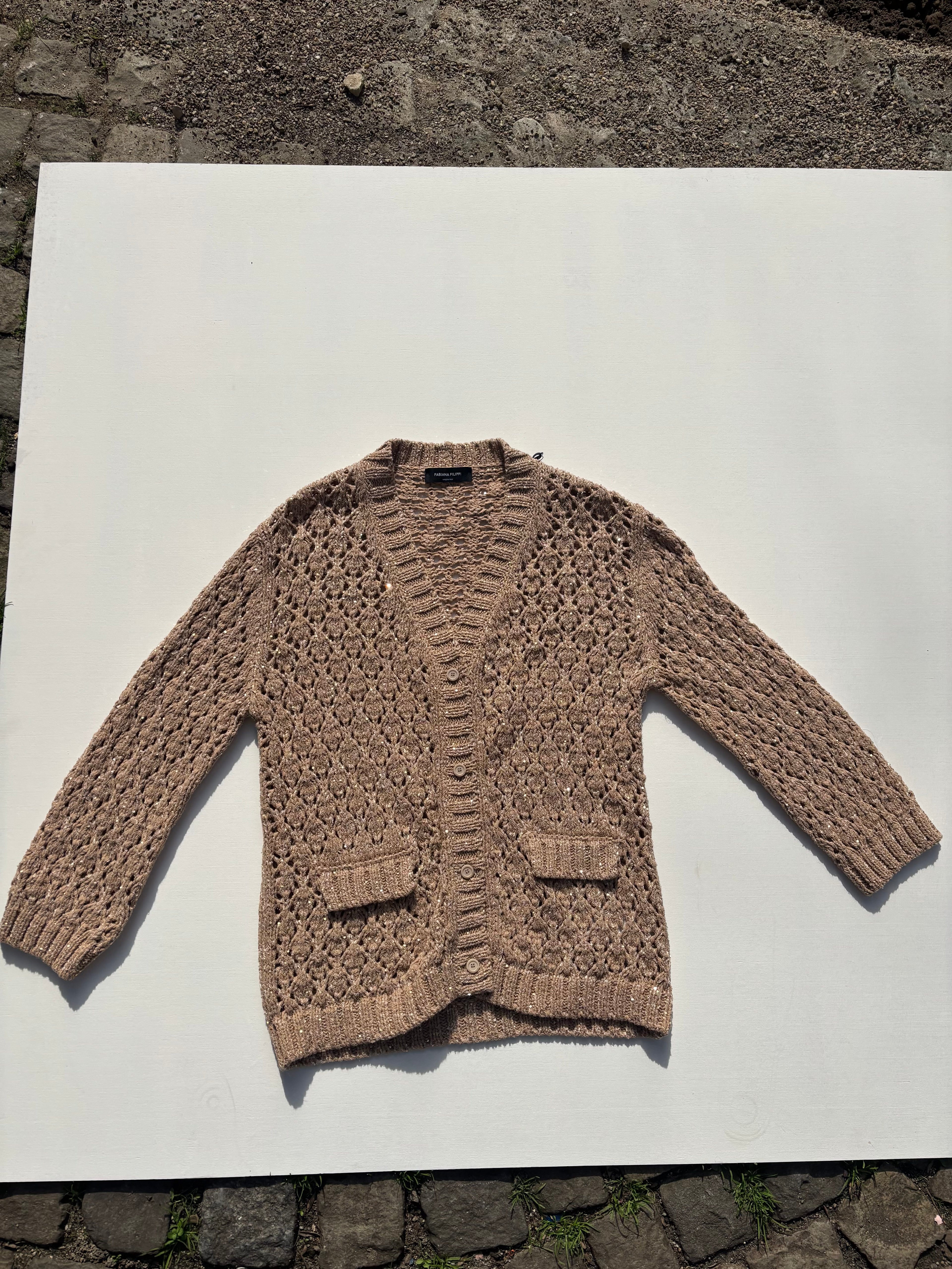 Cardigan Sequin Diamond Stitch
