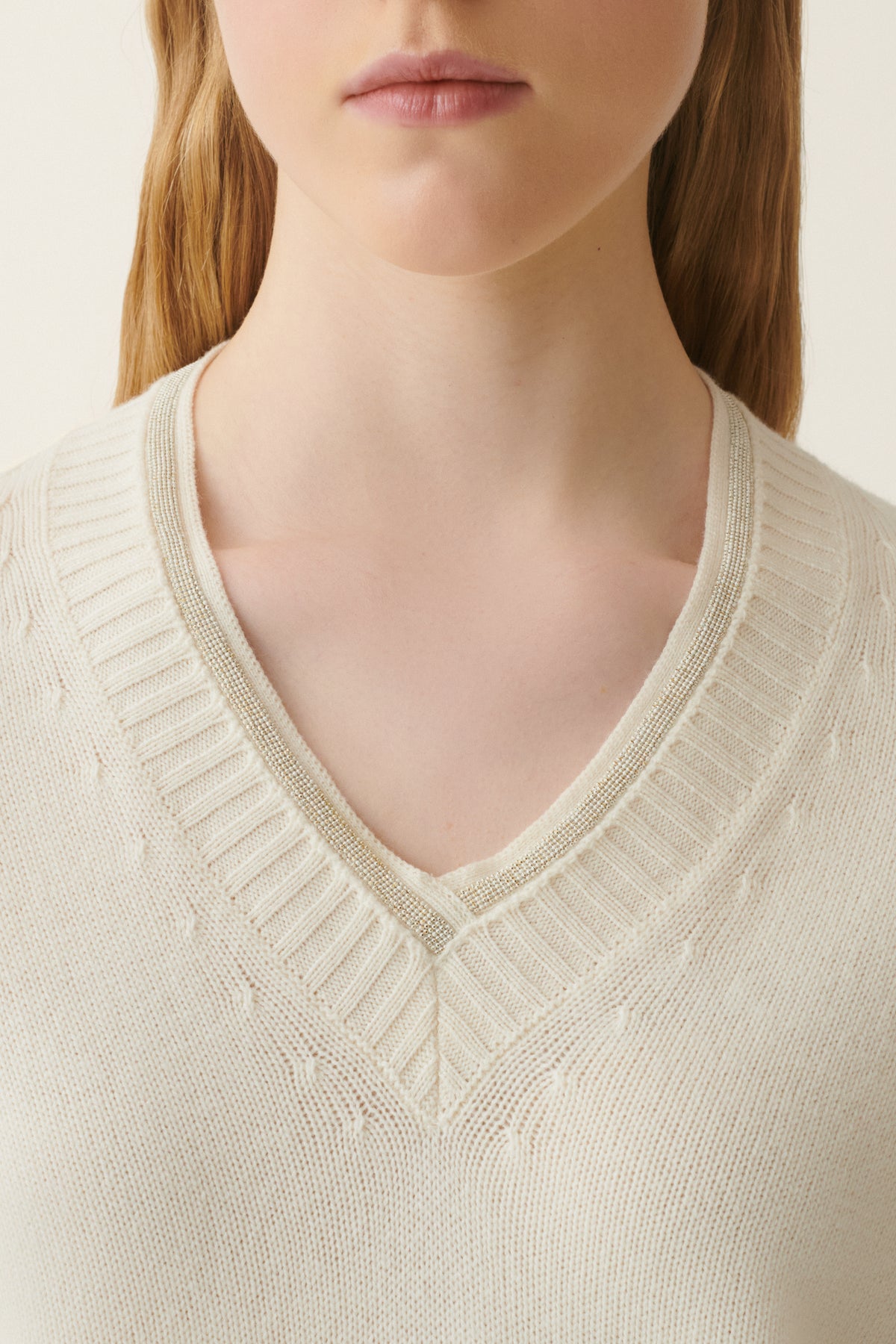 Platinum V-Ausschnitt Pullover Diamanté