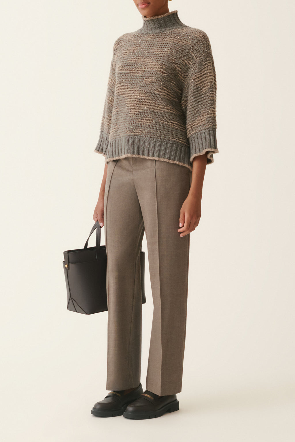 Pull Chine Col Manches Trois-Quarts