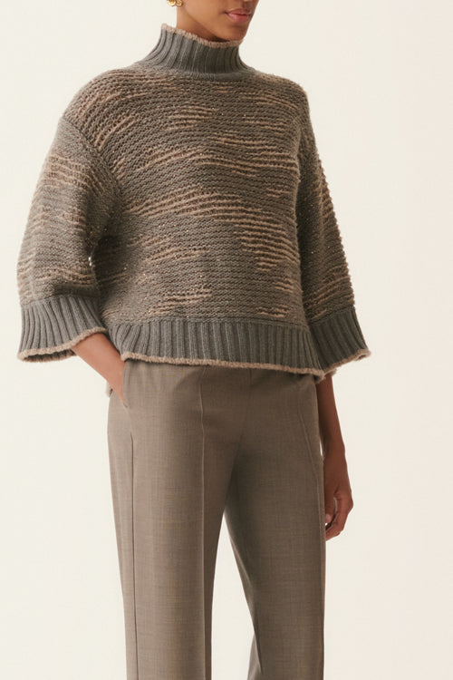 Pull Chine Col Manches Trois-Quarts