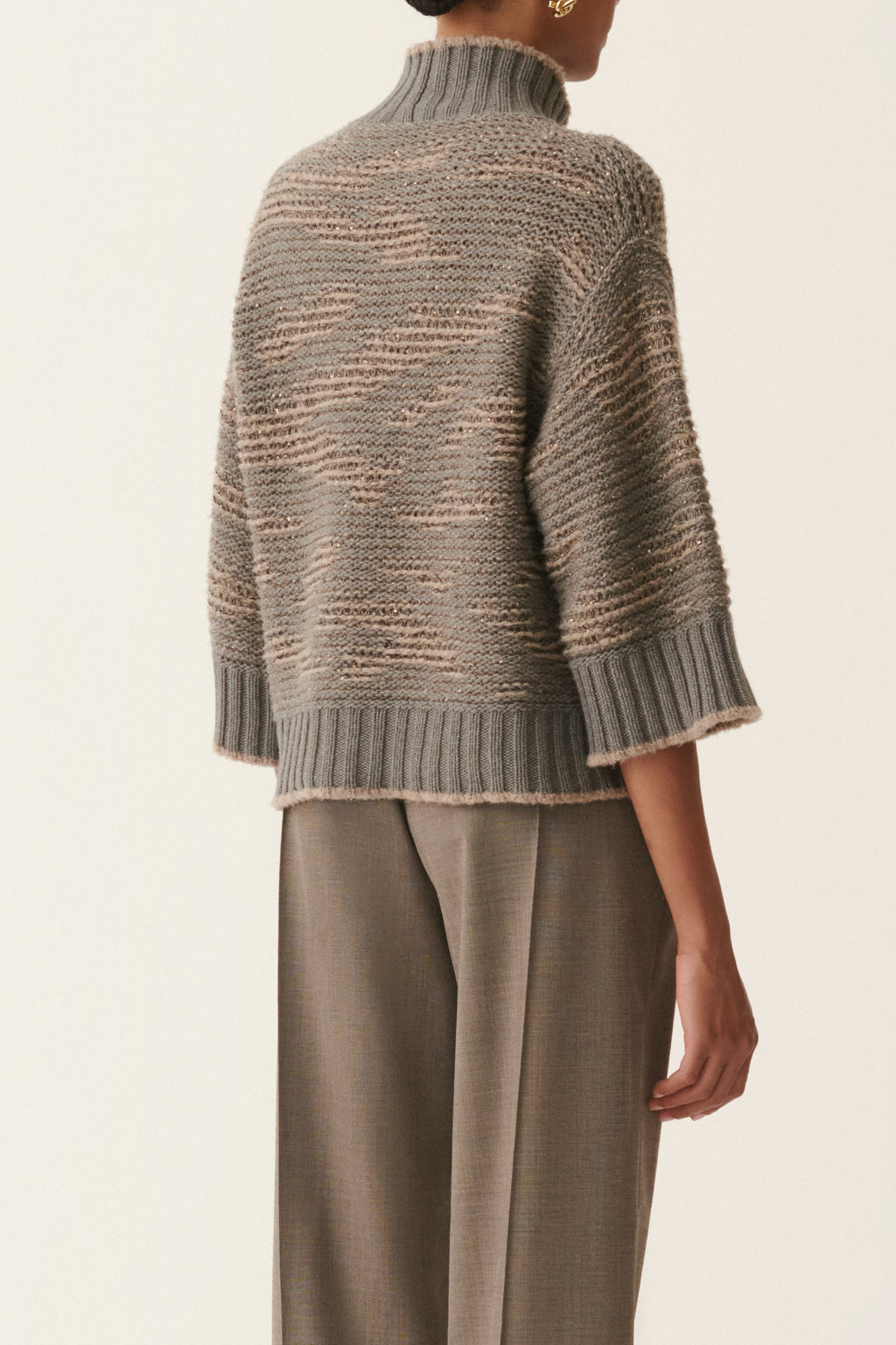 Pull Chine Col Manches Trois-Quarts