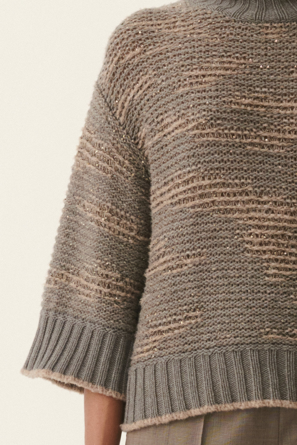 Pull Chine Col Manches Trois-Quarts
