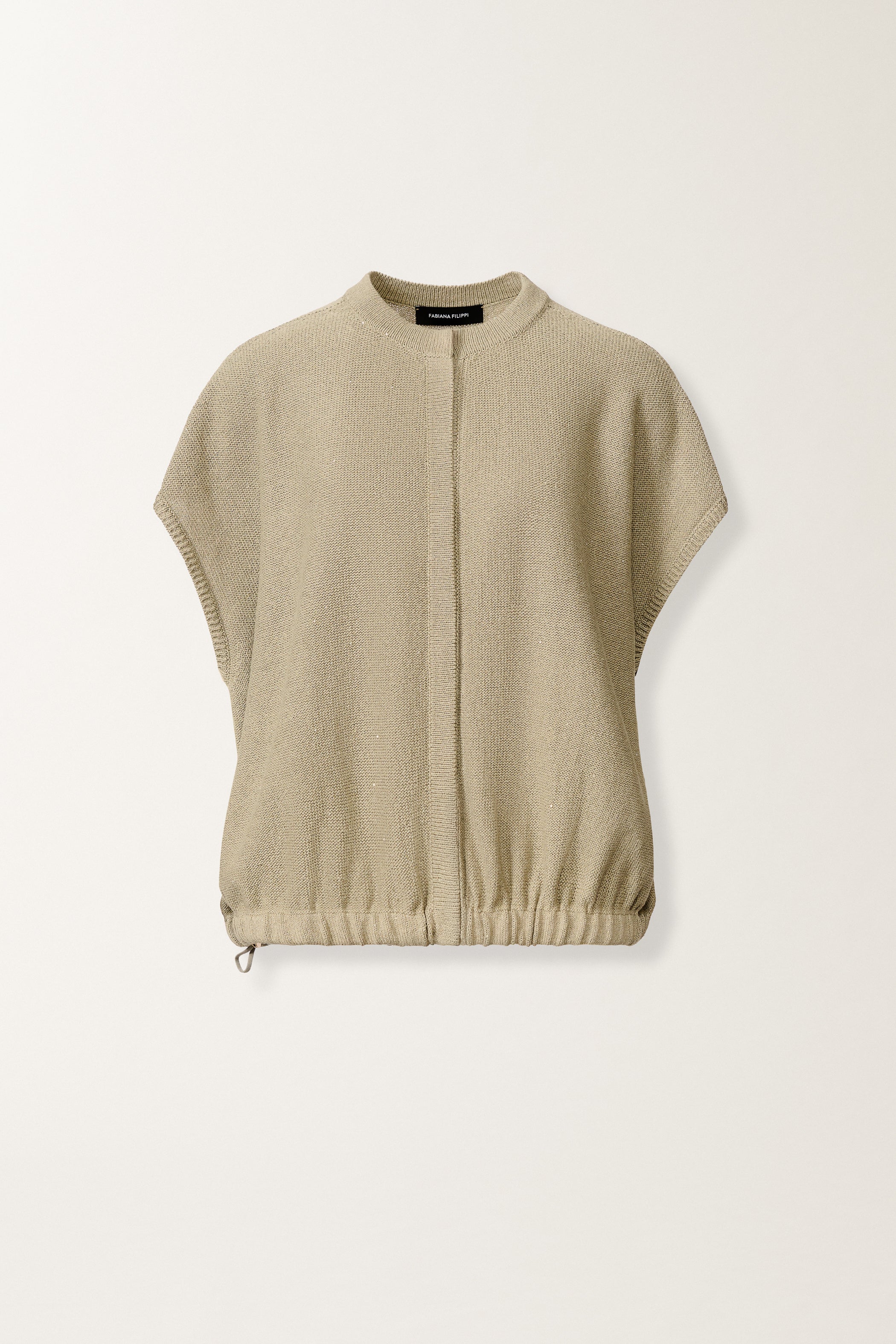 Paillettenbesetzter, ärmelloser Cropped-Cardigan