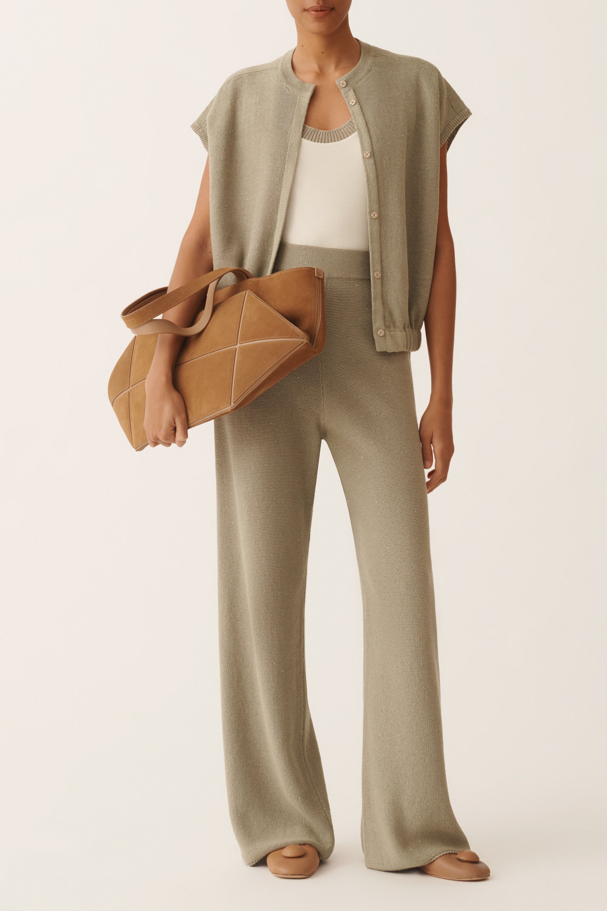 Paillettenbesetzter, ärmelloser Cropped-Cardigan