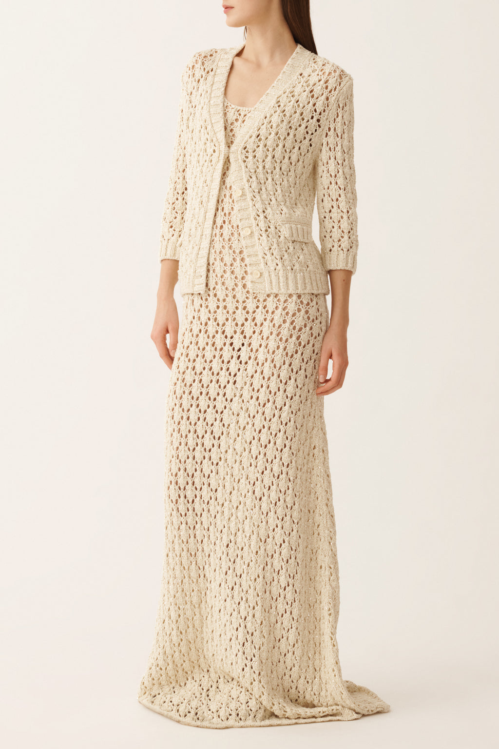 Cardigan Sequin Diamond Stitch