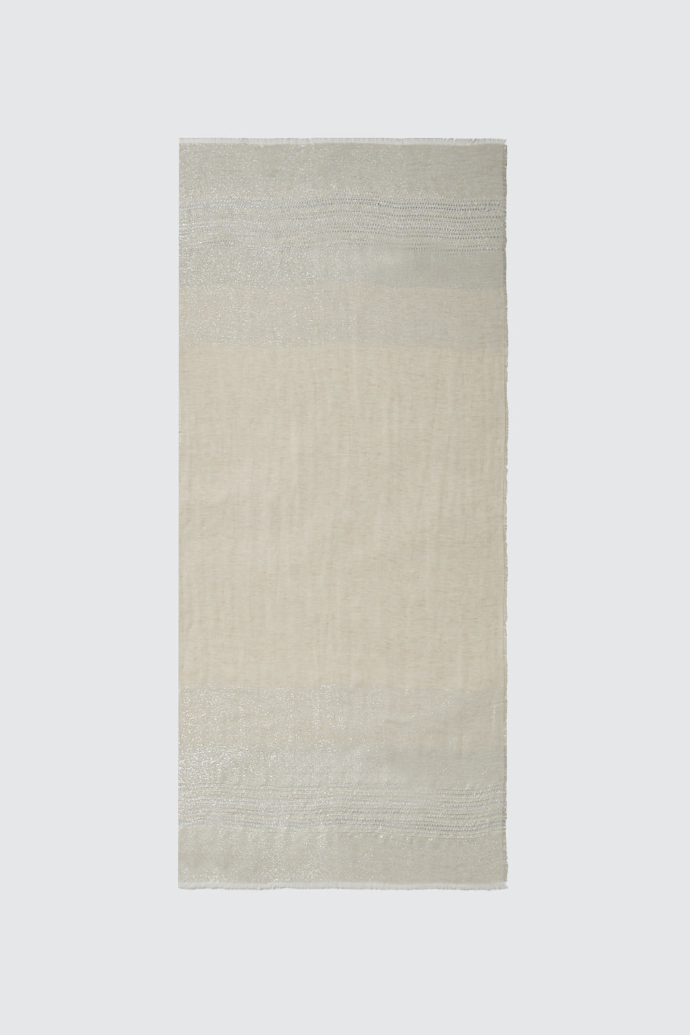 Lurex sjaal beige van Peserico met glinsterende banden en franje