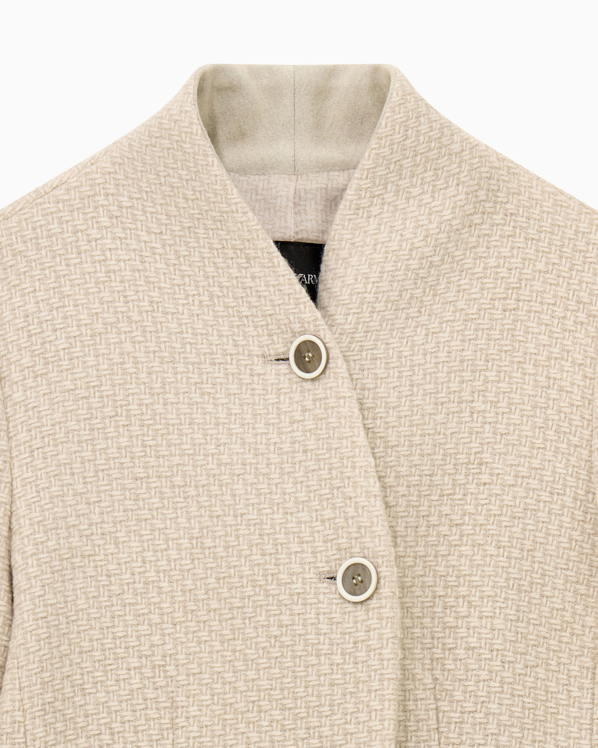 Blazer met Structuurweefsel en Opstaande Kraag