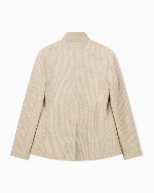 Blazer mit Strukturgewebe und Stehkragen