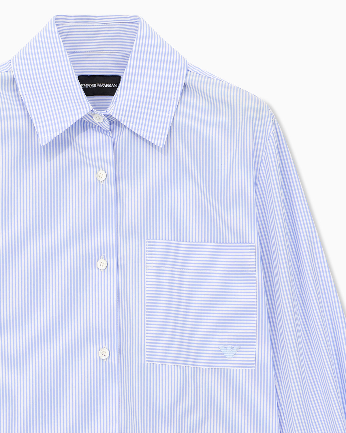 Blouse met Fijne Streep en Borstzak