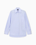 Blouse met Fijne Streep en Borstzak