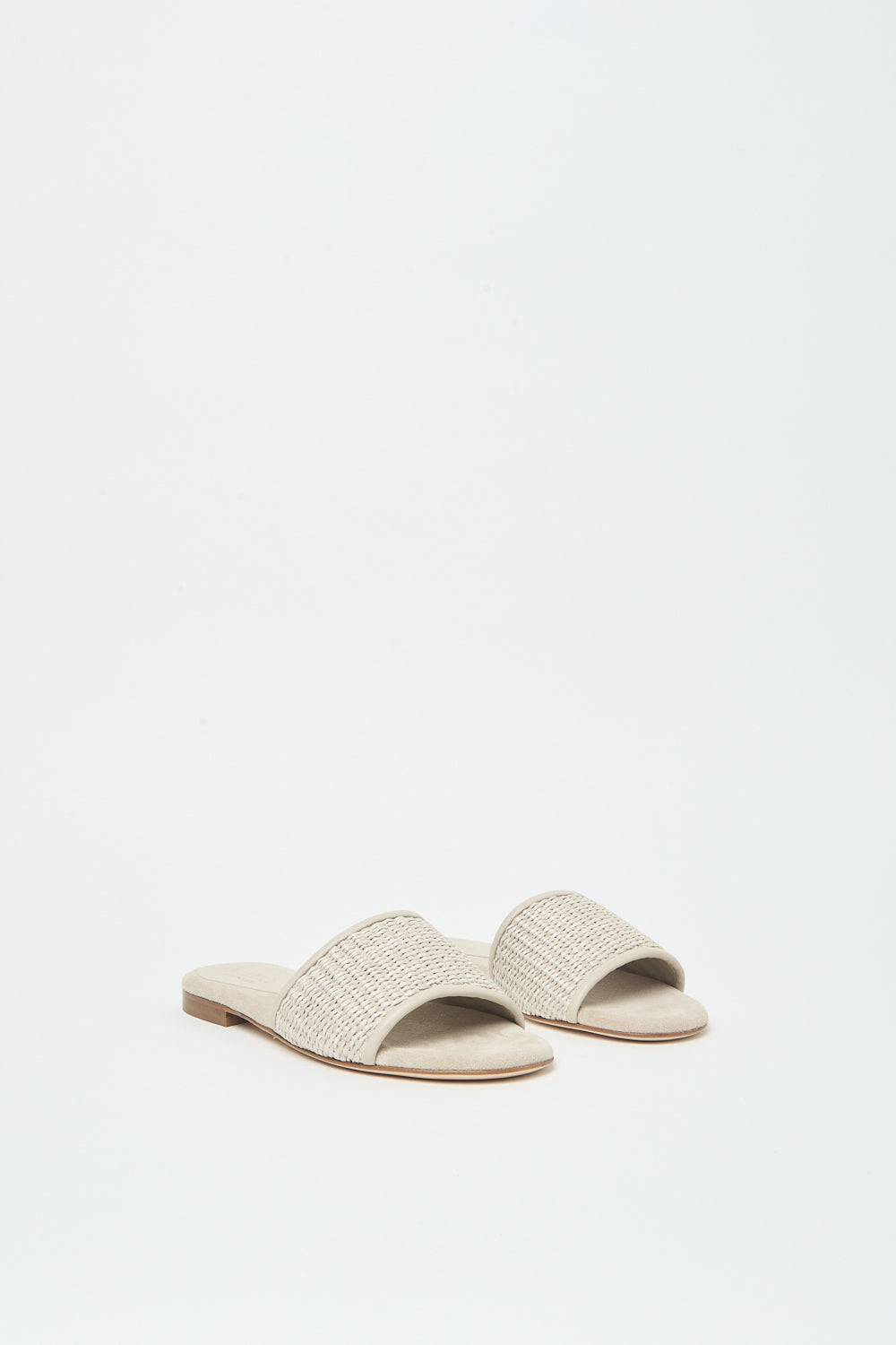Womens sandalen met gevlochten band in beige van Peserico, plat model SS26