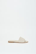 Womens sandaal met gevlochten band in beige van Peserico, plat model SS26