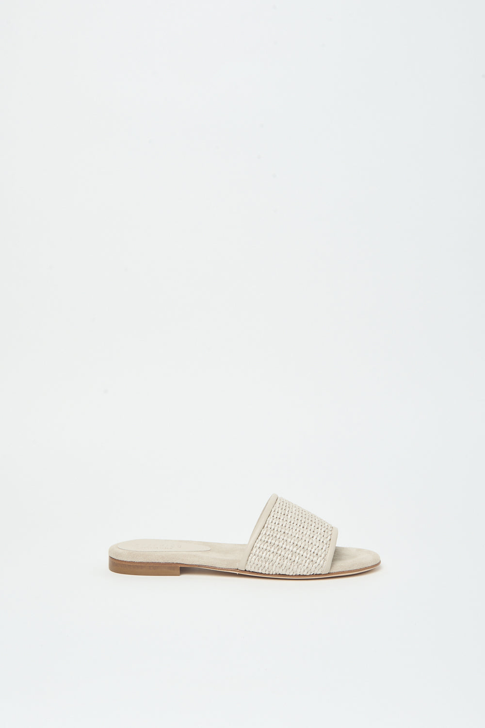 Womens sandaal met gevlochten band in beige van Peserico, plat model SS26