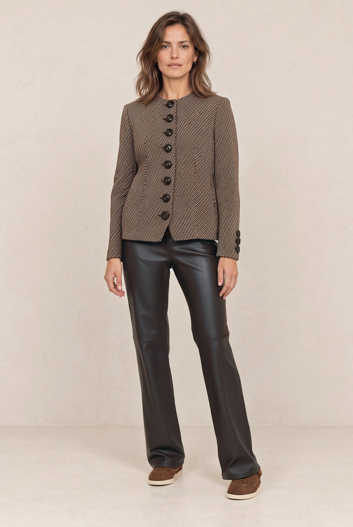 Blazer met Diagonaal Weefsel