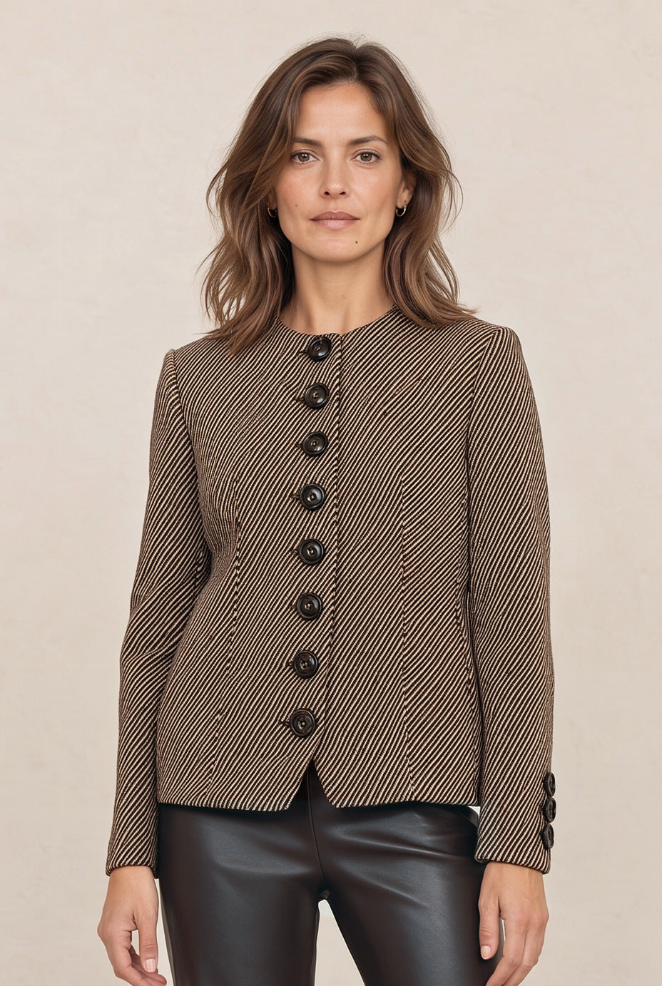 Blazer met Diagonaal Weefsel