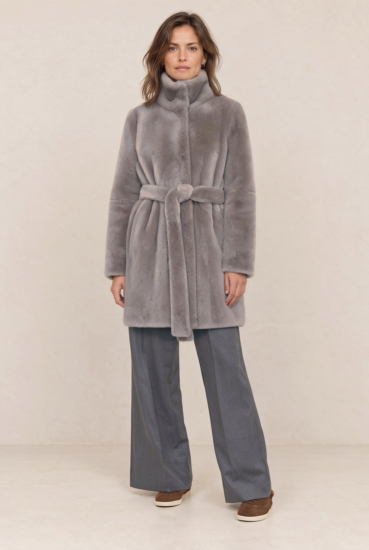 Lammy Coat Judy met Ceintuur