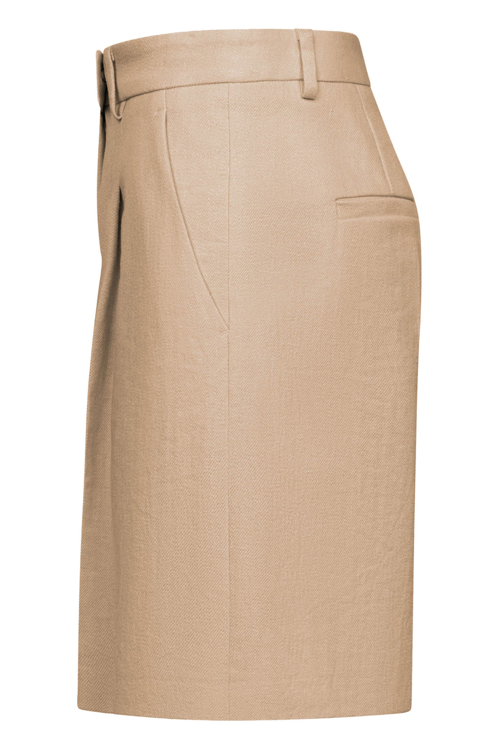 Fijne linnen shorts in beige van Seductive met riemdetail en zakken