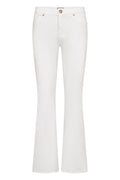 Wit gekleurde cropped denim broek van Seductive met flared pijp en goudkleurige knopen