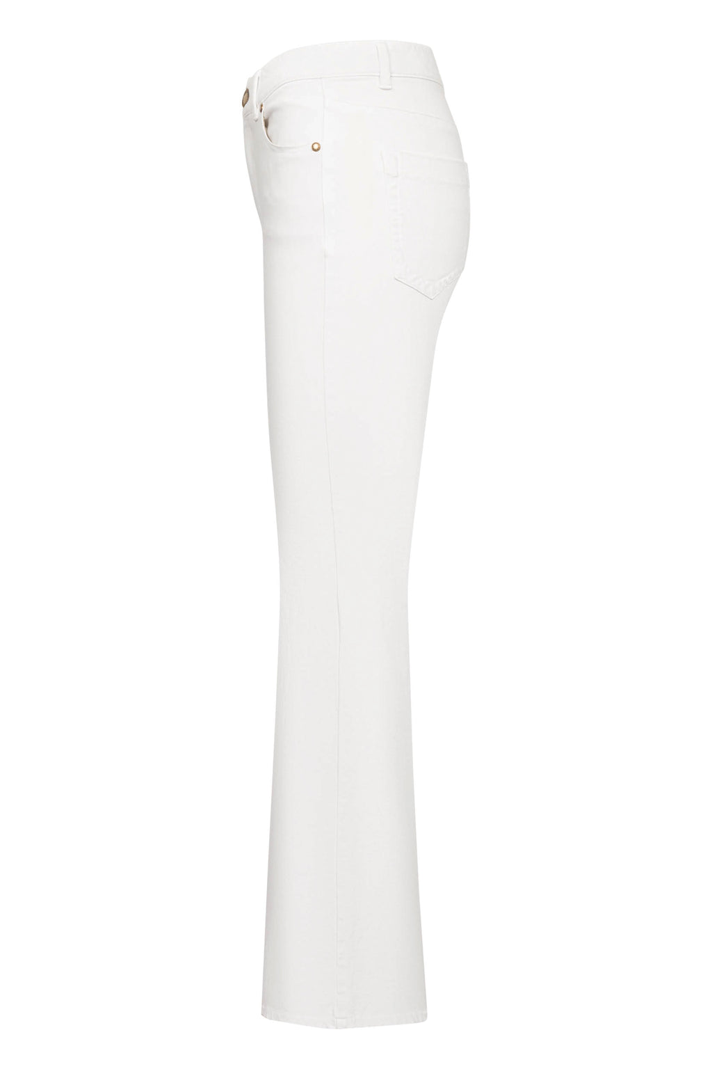 Cropped gekleurde denim broek in wit van Seductive, bi-stretch, flared model