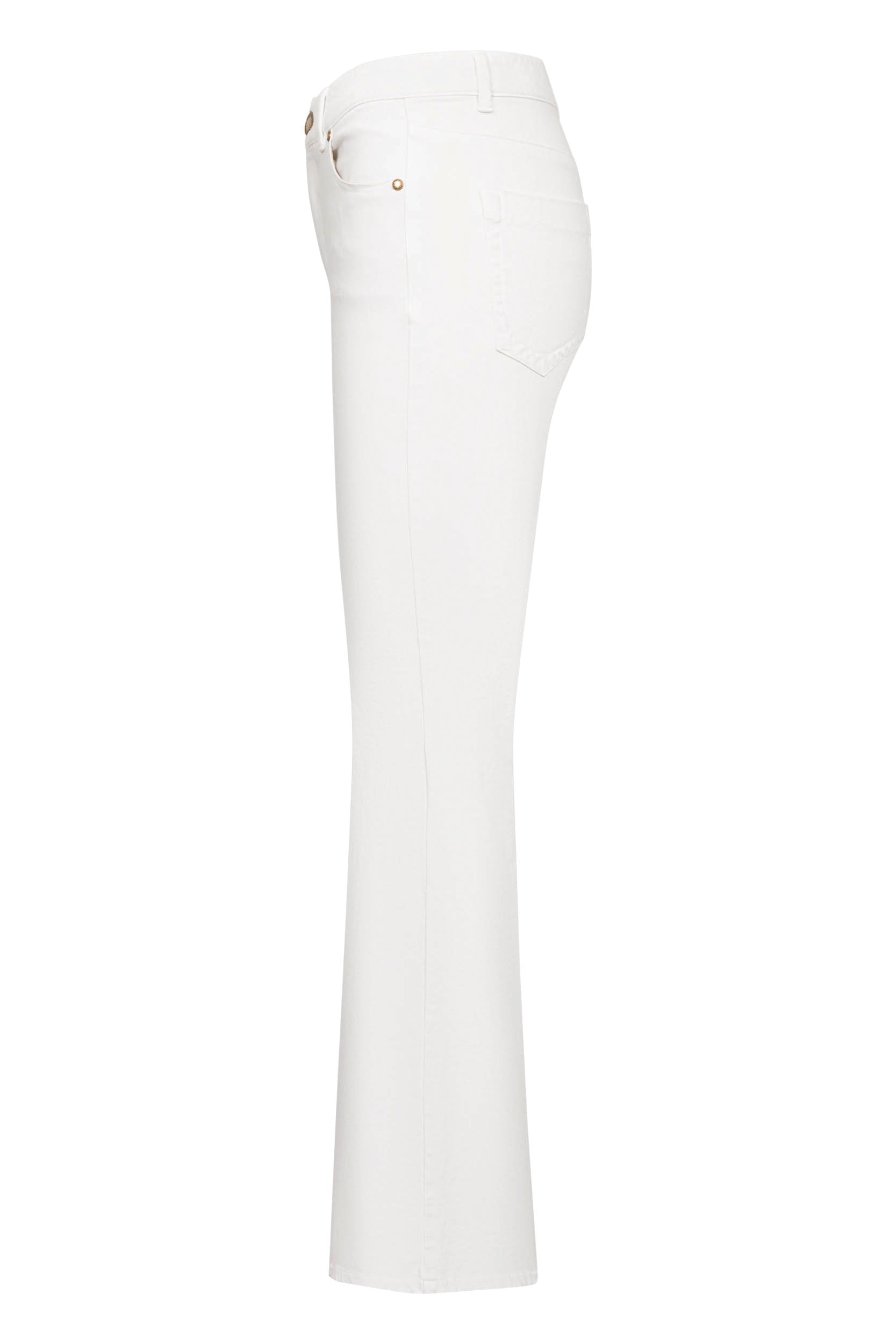 Cropped gekleurde denim broek in wit van Seductive, bi-stretch, flared model