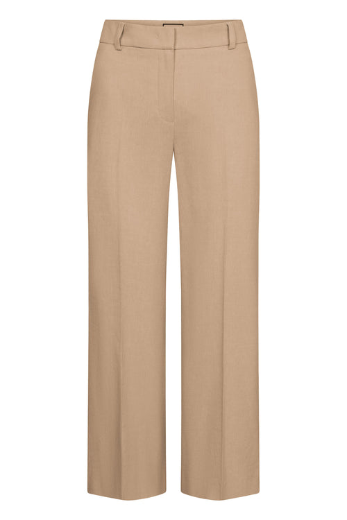 Linnen broek van Seductive in beige, rechte pasvorm, SS26