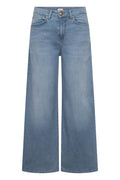 Maury soft touch denim broek in lichtblauw van Seductive met wijde pijpen