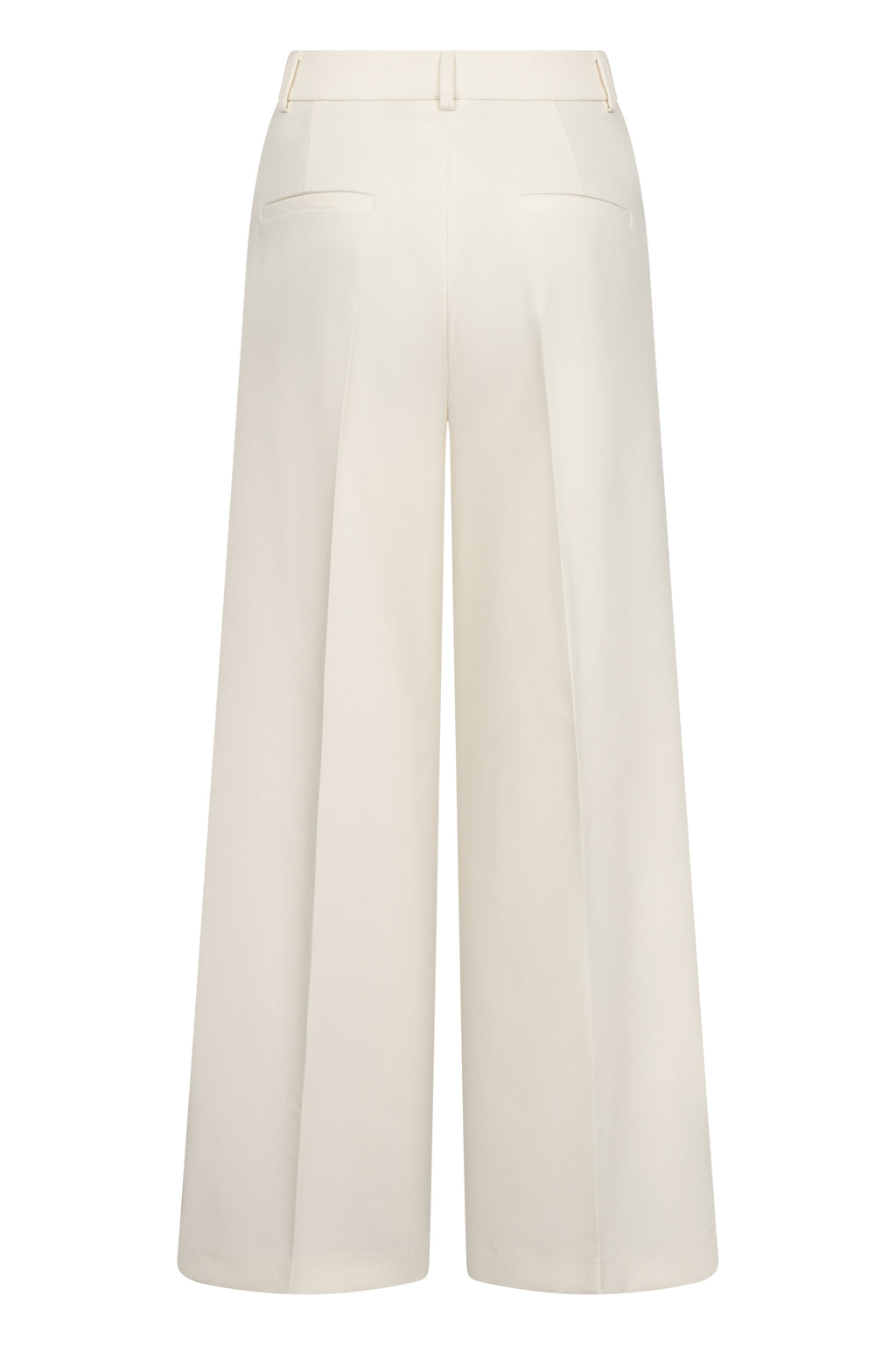 Zachte denim broek in crème van Seductive, breed model met achterzakken