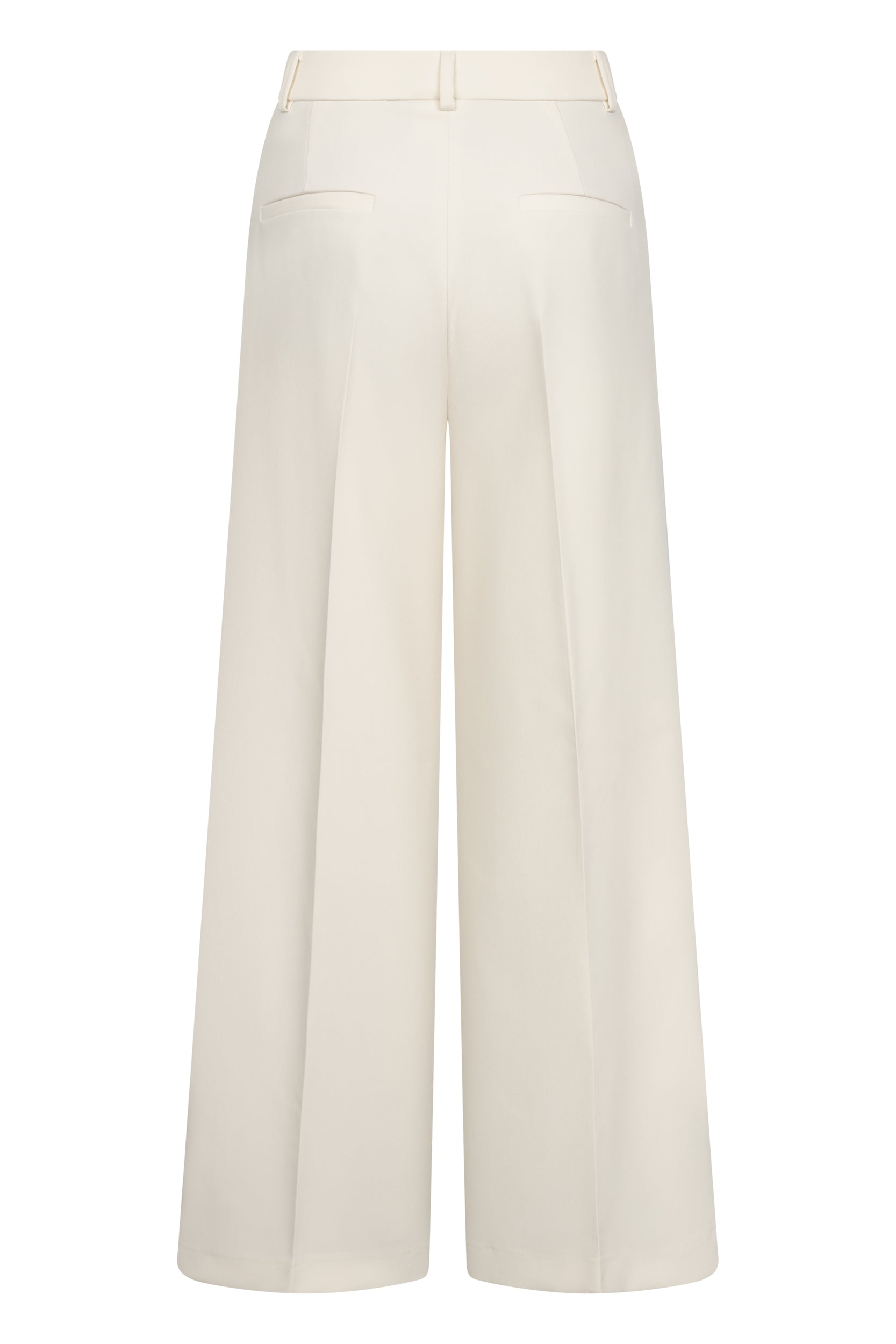 Zachte denim broek in crème van Seductive, breed model met achterzakken