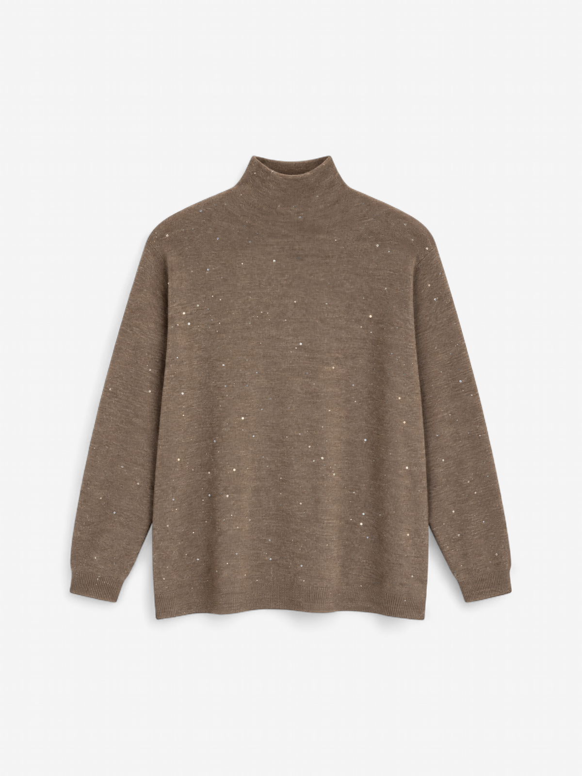 Pullover mit Stehkragen und Pailletten
